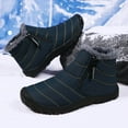 thumbnail image 5 of Xfvqtps Mens Snow Boots Zipper Up Simplicity Plush Fleece Line Comfortable Waterproof Non Slip Outdoor Hiking Ankle Booties Solid Color Winter Warm Casual Zipper Short Boots, 5 of 6
