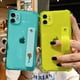 thumbnail image 2 of Funda de teléfono transparente con correa de muñeca para iPhone 11 13 11Pro Max XR XS Max X 7 Plus 13 12 Pro 14 Color fluorescente funda trasera suave Tan Jianjun unisex, 2 of 2