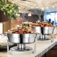 thumbnail image 7 of XYJBHB Round Chafing Dish Buffet Set with Glass Lid, 6QT Visable Buffet Server Food Warmer, Polished Stainless Steel Catering Supplies for Party Banquet Catering, Silver, 8 Pack, 7 of 7