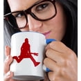 thumbnail image 2 of 3drose, Red Jumping Guitar Player, 11oz Two-tone Blue Mug, 2 of 6
