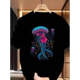 thumbnail image 1 of T-Shirt Unisexe d'Été Décontracté à Imprimé Graphique, Manches Courtes, Col Rond en Coton S867, jusqu'à la Taille 5TG, 1 of 4