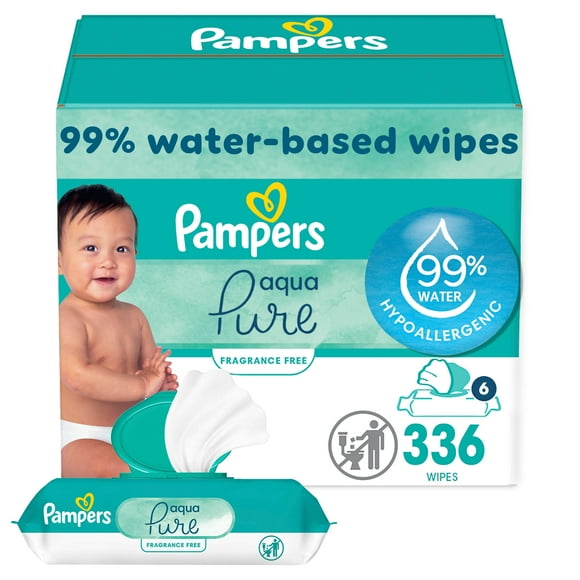 Toallitas para bebés Pampers Aqua Pure Sensitive 99% de agua 336 unidades