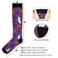 thumbnail image 3 of FORMRS Womens Knee High Socks Casual Long Thick Travel Daily Wear, 1 Pair, Purple Halloween Ghost Pattern, 3 of 6