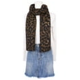 thumbnail image 2 of INSPIRE CHIC Women's Leopard Printed Long Scarf, Lightweight Soft Sheer Head Wrap Shawl Scarves for All Season 70.9x35.4" Dark Brown, 2 of 6
