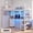 White, variant on Toogaho Twin Loft Bed with L Shaped Desk & Storage Shelves & Power Outlet & 13.4" Safety Guardrail,Metal Loft Bed Frame with 4 Drawers & LED Light & 2 Acrylic Cabinet,No Noise,Brown