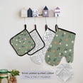 thumbnail image 5 of 5 Pcs Kitchen Set Heat Resistant Oven Mitts and Non-Slip Pot Holders with Adjustable Cooking Apron Cute Small Flowers and Leaves, 5 of 6
