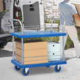 thumbnail image 5 of Magshion 2 Tier Utility Cart with Handle Bar Rolling Platform Trolley, for Home Warehouse School, 661 lbs Capacity, 5 of 10