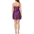 thumbnail image 3 of INSPIRAR CHIC Camisones de Satén para Mujeres con Tirantes Espagueti Pijamas de Seda Camisetas de Dormir S Púrpura Oscuro, 3 of 6