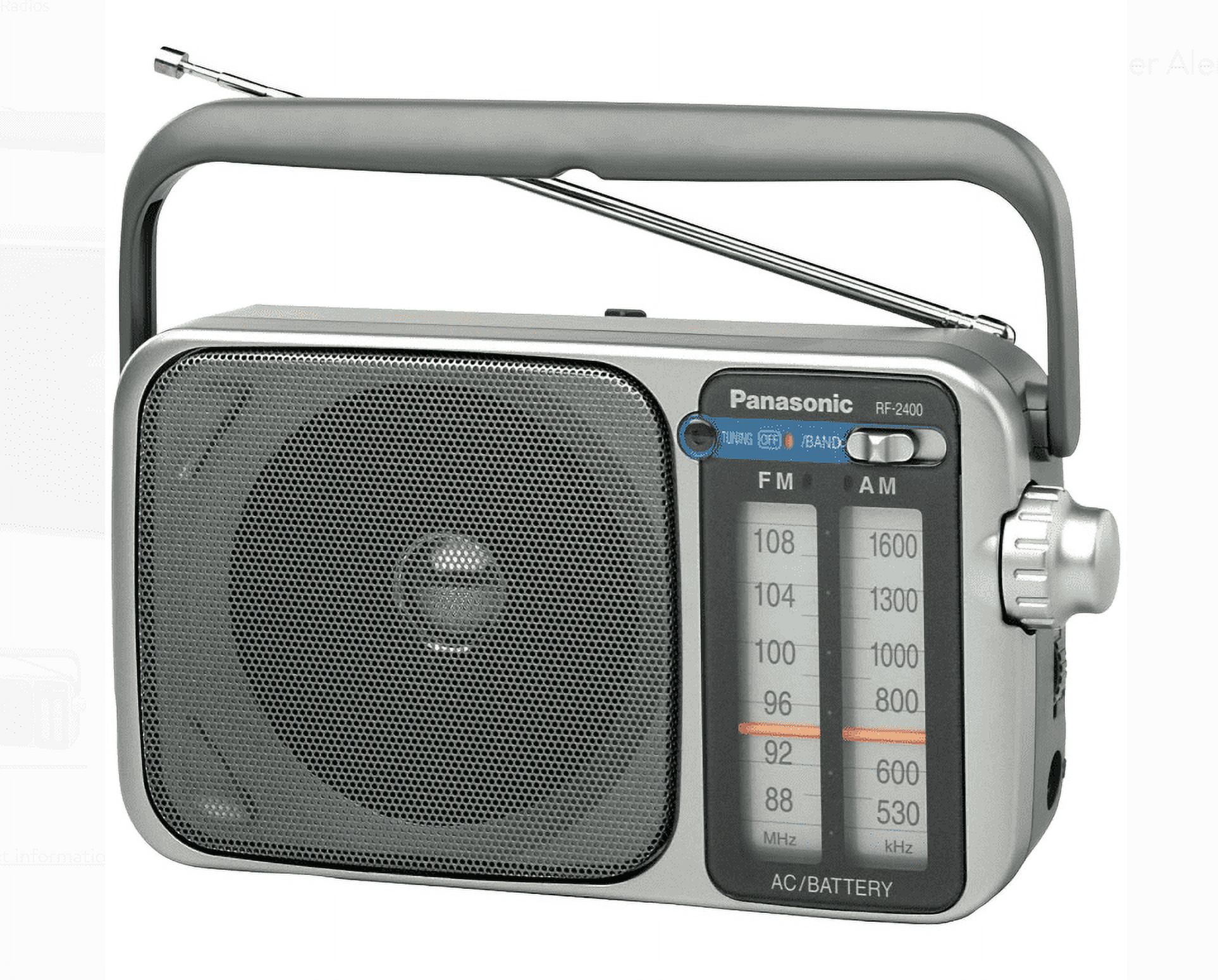 Panasonic Portable AM / FM Radio, Battery Operated Analog Radio, AC  Powered, Silver (RF-2400D) 