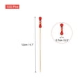 thumbnail image 2 of Uxcell 100Pcs Palillos de cóctel de doble perla, palillos de bambú para bebidas, alimentos y frutas, rojos, 2 of 6