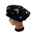 thumbnail image 3 of 1 Pcs Bonnet de Douche Imperméable, Bonnet de Bain pour Cheveux Réutilisable Élastique Imprimé de Protection (Noir Unicorn), 3 of 7