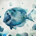 thumbnail image 2 of Milan, Vittorio 15x15 White Modern Wood Framed Museum Art Print Titled - Watercolor Sea Creatures II, 2 of 4
