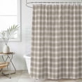 thumbnail image 4 of Khaki Gingham Bathroom Shower Curtains with 12 Hooks Polyester Waterproof Shower Curtain for Stalls and Bathtubs Farmhouse Buffalo Plaid Checkered Decorative Bathroom Privacy Curtain 54x78 Inches, 4 of 9