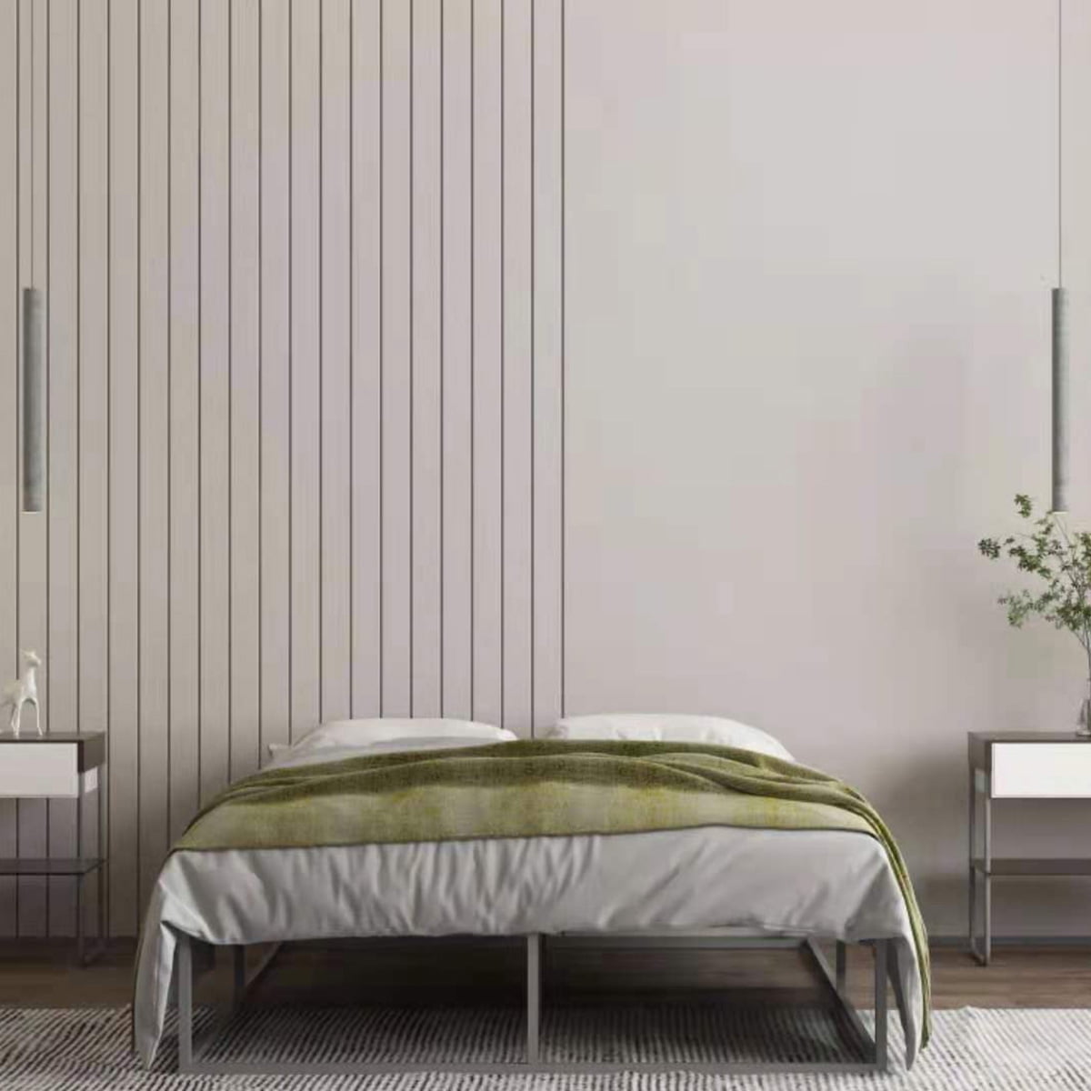 Private Jungle Modern Metal Bed, Platform Bed Frame, Box Spring, Strong Metal Structure, Easy Assembly, Full Size, GREY Private Jungle Modern Metal Bed, Platform Bed Frame, Box Spring, Strong Metal Structure, Easy Assembly, Full Size, GREY