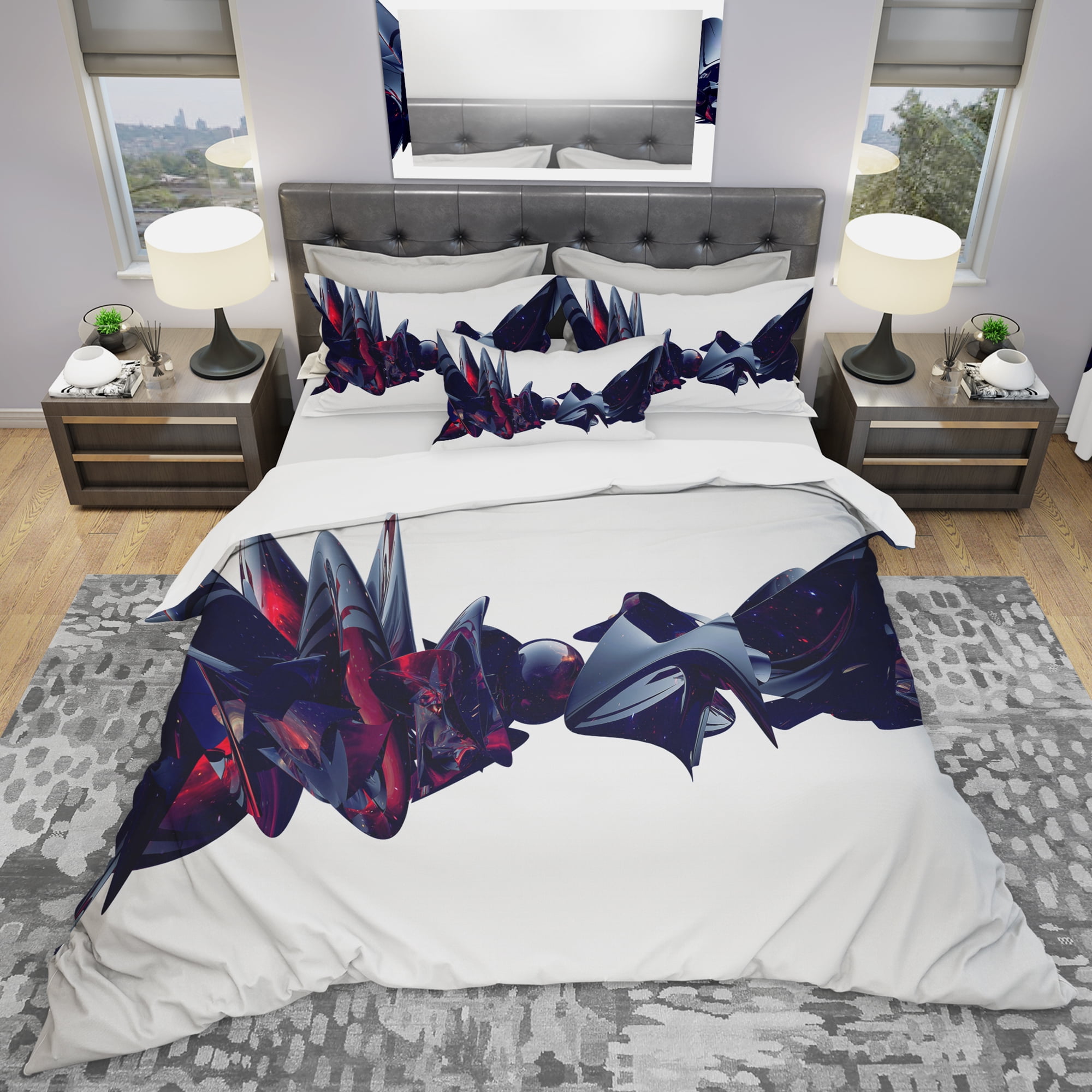 Designart 'Nice To Meet You' Modern & Contemporary Duvet Cover Set