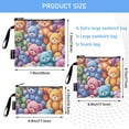 thumbnail image 3 of Haosy 3 Pack Reusable Ziploc Bags BPA Free Healthy Food Storage Bag Leakproof Sandwich Snack Freezer Bags Colorful Bear Toy, 3 of 7