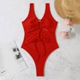 thumbnail image 6 of Sngxgn Women's Vintage Padded Push up Swimsuits Tummy Control Bathing Suits Swimwear(RD1,L), 6 of 7