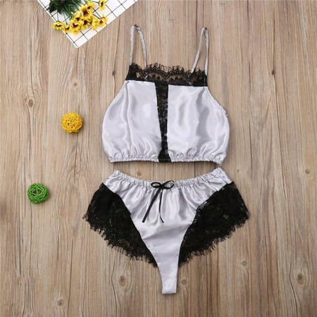 

Women Sexy Tops Shorts Lace Bowknot Nightdress Camisole Pajamas Underwear Set