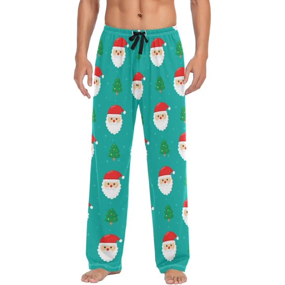 GZHJMY Christmas Santa Pajama Pants for Men, Lounge Pants Lightweight Men Pajama Bottoms with Drawstring Pockets, Christmas New Year Birthday Gifts, X-Large