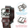 thumbnail image 4 of JingHao Belts for Men Big and Tall,Mens Belt Leather for Casual Jeans Dress Work All Size 28"-64" Black Brown Width 1.45"(34"-36"/Belt Length 115cm, Coffee), 4 of 6