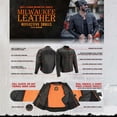 thumbnail image 4 of Milwaukee Leather MLM1500 Men's Crossover Black Leather Scooter Jacket with Reflective Skulls - Large, 4 of 4