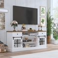 thumbnail image 7 of Accreate 75‘’ Farmhouse TV Stand, Media Console Table with 2 Drawers, Power Outlets, Barn Doors, Entertainment Center with Adjustable Shelves for Home & Office, 66" w, 7 of 7