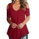 thumbnail image 2 of Blusa suelta de manga corta con camiseta sexy para niña con hombros descubiertos, rojo vino, S Vogacara AP001291-11, 2 of 7