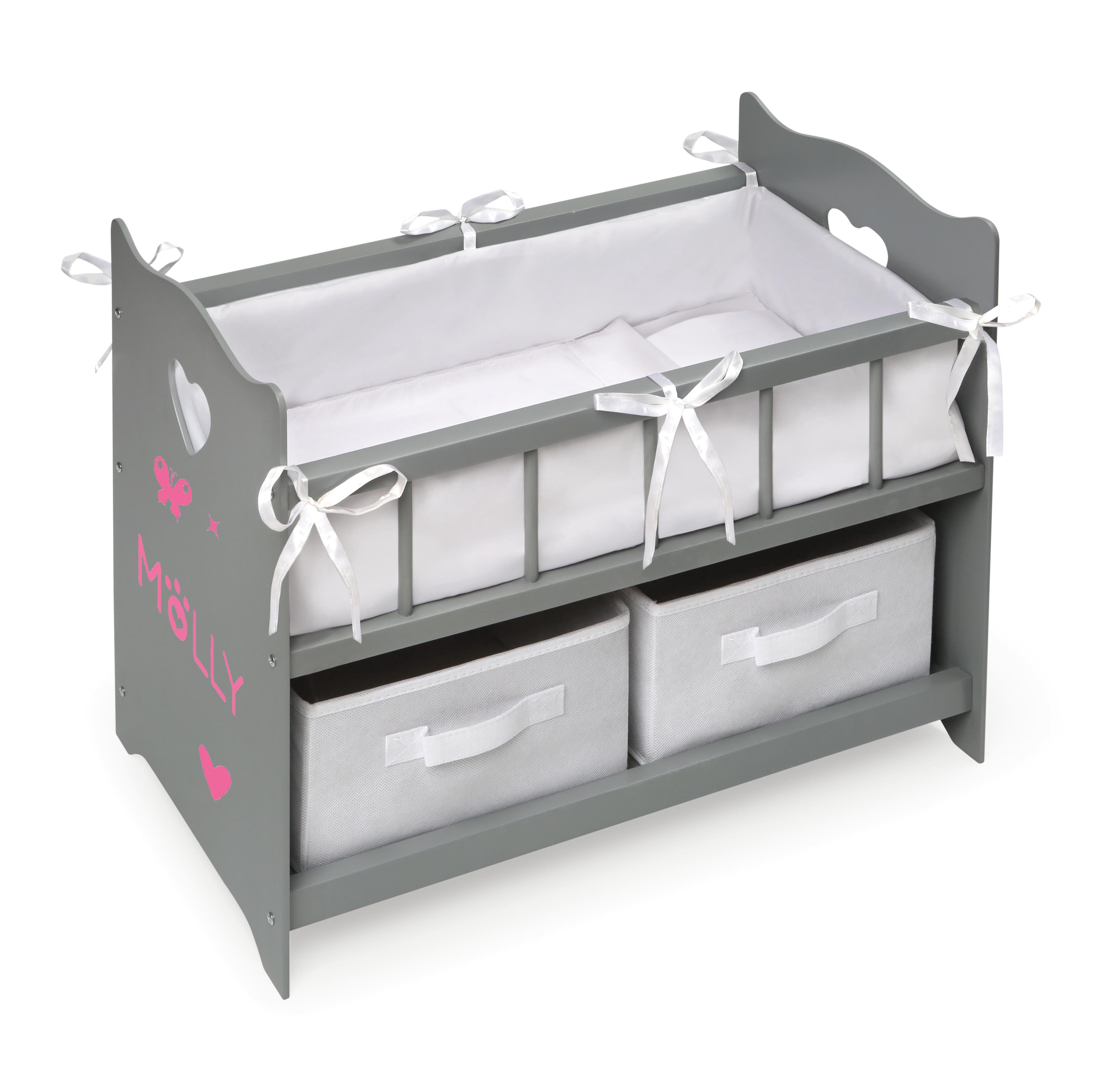 badger basket doll crib with cabinet