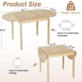 thumbnail image 6 of PAPROOS Extendable Dining Table, 31''-55'' Drop Leaf Kitchen Table for 6, Folding Dining Table, Solid Wood Dining Room Table, Small Dining Table for Kitchen, Breakfast Nook, Natural(Only Table), 6 of 7