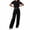 Style1-Black pants for women, variant on Maqroz Womens Dress Pants for Work Business Casual High Waisted Dressy Pants Flowy Trousers Office Wide Leg Pants Long Straight Suit Pants with Pockets Black S