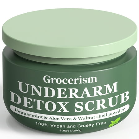 Body Scrub and Armpit Scrub 8.8oz || with Peppermint and Aloe Vera for Odors Removing, Exfoliating, Moisturizing, Smoothen and Tighten, Also Underarm Detox for Legs, Knee, Feet, Arms and Hands