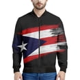 thumbnail image 3 of Chaqueta con gráficos de la bandera de Puerto Rico, ropa para hombre, sudadera con estampado 3D, chaquetas bomber informales geniales con cremallera, tops de moda urbana, abrigo, 3 of 5