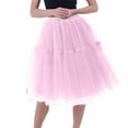 thumbnail image 2 of Bovxnpu Plus Size Skirts For Women, Women's High Waist A-Line Skirt Flared Midi Skirt, Womens Pleated Gauze Knee Length Skirt Adult Dancing Skirt Free Size, 2 of 4