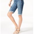 thumbnail image 3 of INC International Concepts Women's Curvy Fit Contrast Trim Cuffed Denim Shorts Blue Size 0, 3 of 3