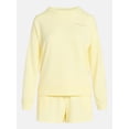 thumbnail image 6 of Joyspun Women's French Terry Long Sleeve Top and Shorts Lounge Set, 2-Piece, Sizes XS-3X, 6 of 6