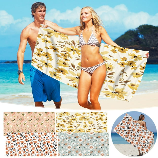 Xihbxyly Toalla de Playa de Microfibra, Ligera y Resistente a La Arena, de Secado Rápido y Suave, Ideal para Viajes, Ideal para Playa, Piscina, Yoga y Camping. Tamaño: 76 X 152 Cm.