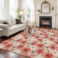thumbnail image 2 of Large Area Rugs for Living Room Bedroom, Spring Flowers 5'x8' Rug Washable Carpet Runner Indoor Outdoor, Chinese Botanical Pink White Blooms Floral Non Slip Floor Mats Rug for Kitchen, Bathroom, 2 of 8