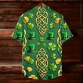 thumbnail image 6 of LIBRCLO St. Patricks Day Shirts, Mens Short Sleeve Button-Up, Shamrock Print Party Shirt, 6 of 8