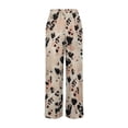 thumbnail image 4 of Women's Wide Leg Pants High Waist Flowy Drawsting Casual Loose Trousers Lounge Business Pants with Pockets (2XL, Multicolor), 4 of 5