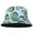 Avocado - Blue, variant on Women Reversible Bucket Hat Summer Travel Lightweight Foldable Beach Outdoor Hat - White Butterfly