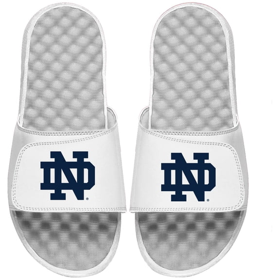 Youth ISlide White Notre Dame Fighting Irish Primary Logo Slide Sandals