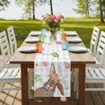 thumbnail image 4 of Table Runners 90 Inches Long Dress Scarves, Bunny Easter Farmhouse Coffee/Dining/Kitchen Table Runner for Living Room, Rabbit Grey Plaid Farmhouse Floral 13x90 Inch, 4 of 9