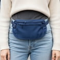 thumbnail image 4 of allydrew Slim Fanny Pack, Hidden Money Belt, Secure Travel Pouch Protects Cash, Cards, Passport, Travel Documents, and Smartphone, Blue, 4 of 5