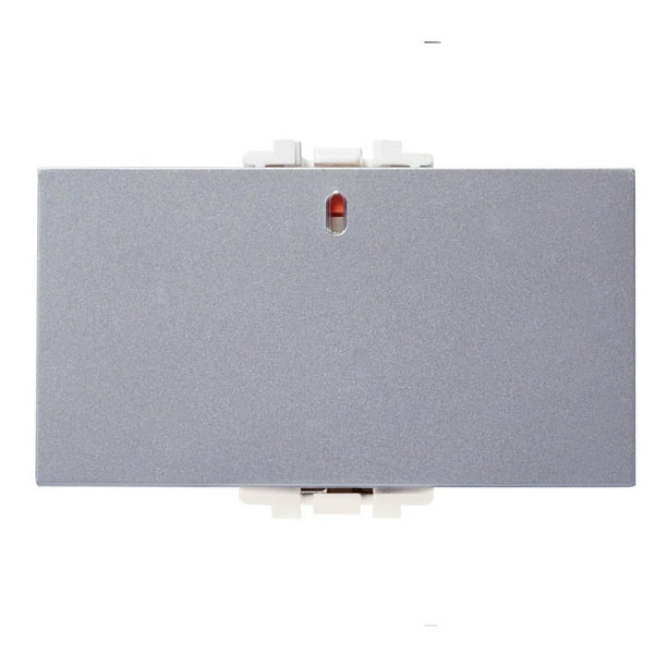 Apagador Sencillo Omega 127V Plata Plástico Abs