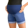 thumbnail image 2 of Maternity Denim Shorts Summer Pregnancy Over Belly Stretch Comfortable Casual Wear With Distressed Holes Thin Fabric, 2 of 7
