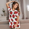thumbnail image 5 of Hirioo Hand Drawn Strawberry for Women's Nightdress Comfortable Short Sleeve Nightwear Casual Sleep Dress, 5 of 6