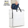thumbnail image 2 of Bolsa de almacenamiento transparente en juego de 4, bolsa de mudanza grande XXL de 60x60 cm con asa de transporte, bolsa de almacenamiento para ropa, juguetes, edredón para lavandería, garaje o desván, 2 of 5