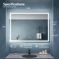 thumbnail image 5 of Swcorp  36 x 48 in. Anzzi Frameless LED Front & Back Light Bathroom Mirror with Defogger, Silver, 5 of 9