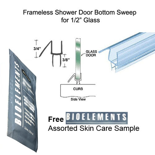 31" long w/ Shampoo Shower Door Dual Durometer PVC Seal & Wipe for 1/2" Glass 