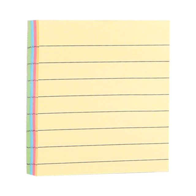 Office Supplies Kit Colored Lined Sticky Notes Adhesive Ruled Memo 4 Colors 100 Sheets Removable Notepads for School Home Note Taking Reminders & Message Leaving Stationery Set Office Tools Desk Acce